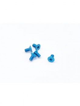 Aluminium Senkschrauben mit Innensechskant M3x6mm (5St.) Blau