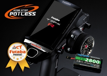 FUTABA T7PXR Potless V3 + R334SBS + LiPo2800mAh + Lader
