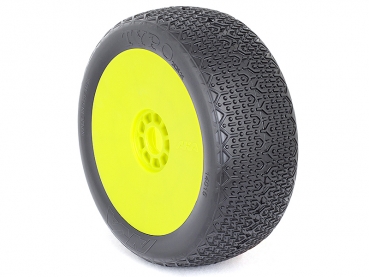 AKA 1:8 BUGGY TYPO (SOFT) EVO WHEEL PRE-MOUNTED YELLOW