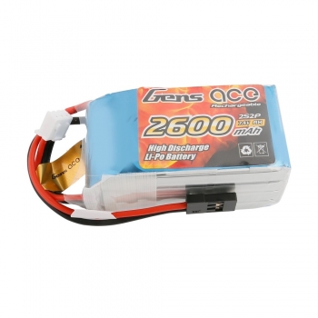 Preview: GENS ACE AKKU RX LIPO 2S-7.4V-2600 (JR PLUG) 96G - HUMP