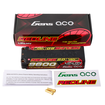Preview: Gens ace Redline 2.0 Series 9600mAh 7.6V 140C 2S1P HardCase HV Lipo Battery Pack with Hardcase 58#