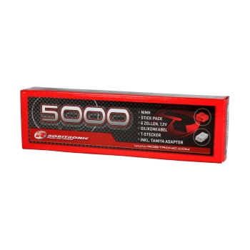 Preview: Robitronic NiMH Akku 5000mAh 7,2V Stick Pack T-Stecker & Tamiya