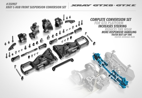 XRAY XB8/GTX C-Hub Front Suspension Conversion Set