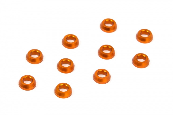 XRAY XB4 Alu Unterlegscheiben konisch 3x6x2mm - orange (10)