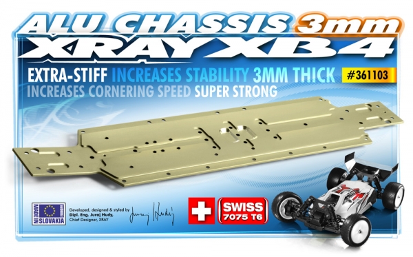 XRAY XB4 2015 Alu Chassis SWISS 7075 T6 (3mm)