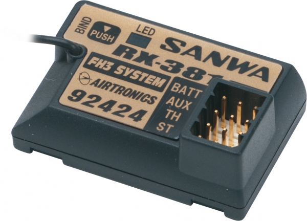 SANWA RX-381 Empfänger 2.4GHz FH3, FHSS Technologie, 3 Kanäle