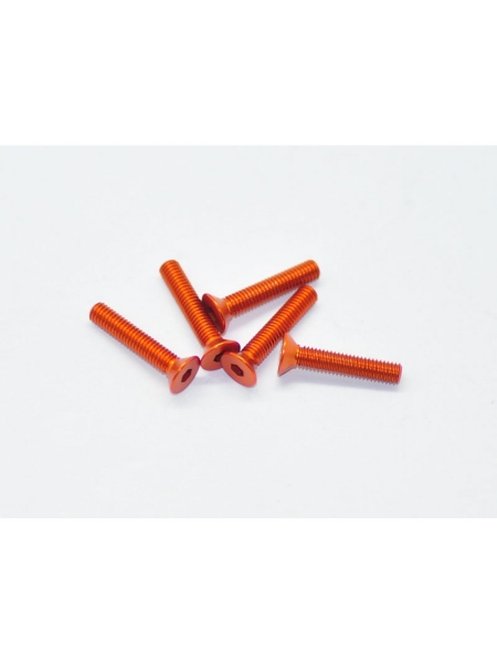 Aluminium Senkschrauben mit Innensechskant M3x16mm (5St.) Orange