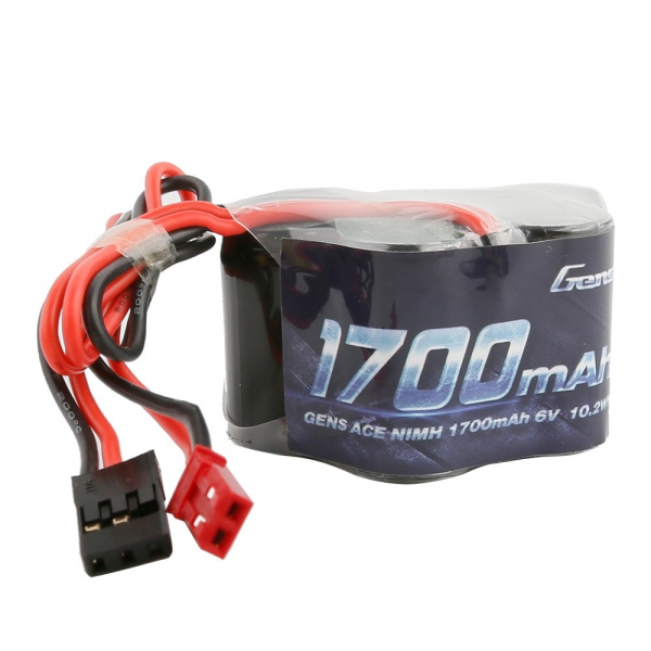 Gens ace Empfängerakku NiMh 6.0V-1700Mah (Dual JR-JST) 125g - Hump
