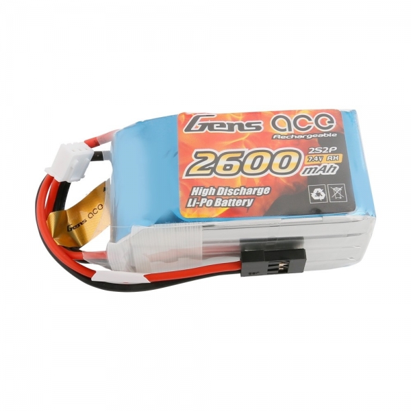 GENS ACE AKKU RX LIPO 2S-7.4V-2600 (JR PLUG) 96G - HUMP