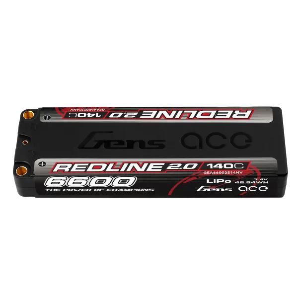 Gens ace Redline 2.0 Serie 6600mAh 7.4V 140C 2S1P HardCase 57# Lipo Akku
