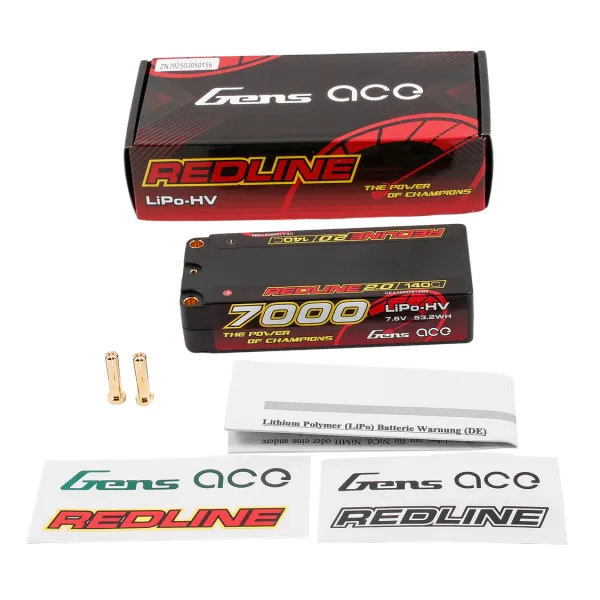 Gens ace Redline 2.0 Series 7000mAh 2S1P 7.6V 140C HardCase HV Lipo Battery Pack with Hardcase 133#