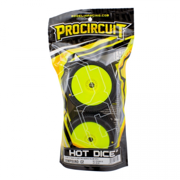 Procircuit Komplettrad HOT DICE V2 1:8 Buggy RC Reifen # C2 Soft