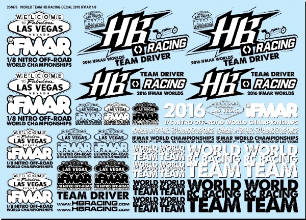 HB RACING World Team HB Racing Decals Commemorative