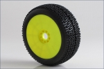 AKA 1:8 Buggy CITYBLOCK Soft EVO Wheel PRE-MOUNTED YELLOW